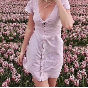 Abercrombie & Fitch Pink Puff Sleeve Mini Sundress